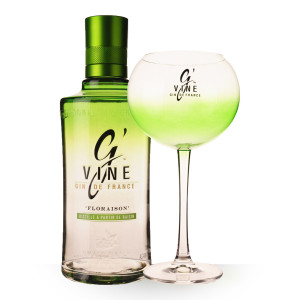 Gin Gvine Floraison 70cl Coffret 1 Verre www.odyssee-vins.com