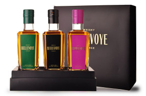 Whisky Bellevoye Noir-Vert-Prune 3x20cl Coffret Prestige www.odyssee-vins.com